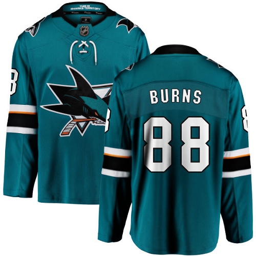 Herren San Jose Sharks Eishockey Trikot Brent Burns #88 Breakaway Teal Grün Fanatics Branded Heim